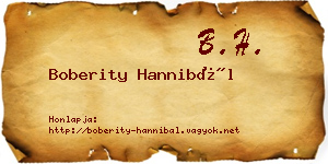 Boberity Hannibál névjegykártya
